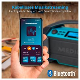 Medion MD 43320 Radio de Obra DAB+ Bluetooth 15W LCD Azul Negro