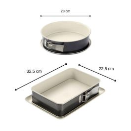 Dr Oetker FAC1703290478430 - Molde desmontable rectangular Back Trend, 28 cm y 28 x 18 cm