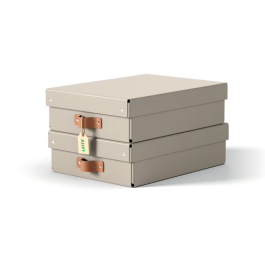Leitz Caja Almacenaje Cartón Mediana Baja con Asa de Piel Beige, Pack 2 Unidades, 8L, A4, Apilable Precio: 31.89000012. SKU: B14KG9J69Z