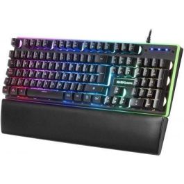 Mars Gaming MK320ES Teclado Gaming H-Mechanical RED RGB con 13 Modos, Reposamuñecas Ergonómico Desmontable y Anti-Ghosting Negro