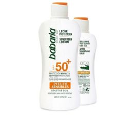 Babaria Leche Solar Piel Sensible SPF50+ Lote Protector Corporal 200ml + Aftersun 100ml Alta Protección UVA UVB Resistente al Agua Precio: 8.49999953. SKU: S0556307
