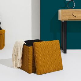 Caja-Puf Plegable Atom Mostaza Home Deco Factory Caja-Puf Plegable Atom Mostaza Home Deco Factory