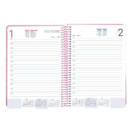 Agenda Espiral Liderpapel Syros A5 2025 Dia Pagina Color Rosa Papel 60 gr