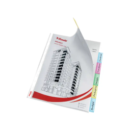 Funda Multitaladro Con Pestañas Esselte Pp 85Μ Cristal Liso A4 11 Tal.Rfzo. Set De 6