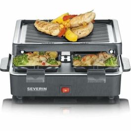 Severin Raclette Grill RG 2370 para 4 personas, compacto, ideal para hogares pequeños, superficie 21x21cm