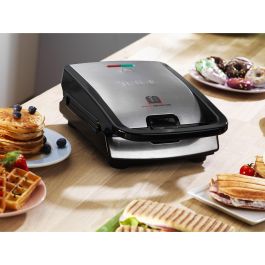 Tefal SW852D, Sandwichera y Gofrera Combinada, Negro y Acero Inoxidable, 700W