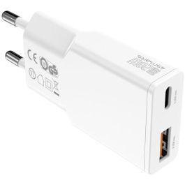 4smarts 541509 Cargador PDPlug Duos Slim 20W GaN USB-C/A y Cable USB-C Carga Rápida Universal Blanco 1,5m