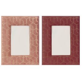 DKD Home Decor Marco de Fotos 15x20 cm Glam Geométrico Morado Rosa Dorado Madera Poliéster (4 Unidades) 28x23 cm Precio: 17.95398. SKU: B1KALC6BE6
