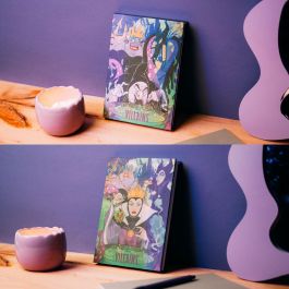 ERIK Cuaderno A5 Lenticular 3D Villanas Disney 96 Hojas Punteadas Tapa Dura con Marcapáginas y Bolsillo Interior