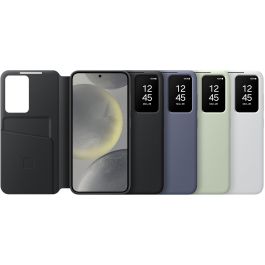 Samsung Smart View Wallet Case para Galaxy S24, Funda Cartera con Bolsillo para Tarjetas, 15.8 cm (6.2"), Negro