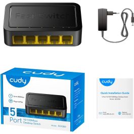 CUDY FS105D Switch Fast Ethernet (10/100) Negro 5 Puertos RJ-45 Ethernet