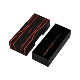 Belius Legacy Boligrafo Aluminio Diseño Triángulo Rojo Cuerpo Negro Tinta Azul Caja Diseño