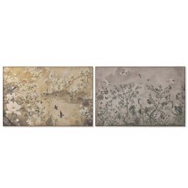 DKD Home Decor Cuadro Oriental Flores Cerezo Lino Abeto Amarillo Blanco 80 x 120 cm (2 Unidades) Precio: 56.95000036. SKU: B1CKGT3436