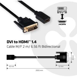 Club3D Kabel DVI <-> HDMI 1.4 2m 4K30Hz St/Bu