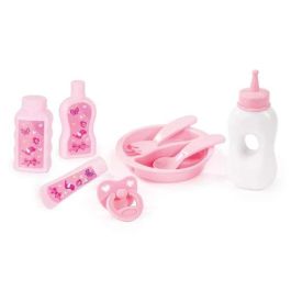 Reig Set de Cuidados para Muñeca Bebé, Juego de 11 Piezas Accesorios Rosa/Gris para Fomentar el Juego de Rol en Niños de 3+ Años