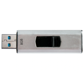 Q-connect Memoria USB Flash 8 GB SuperSpeed 3.0 Retráctil Plateado