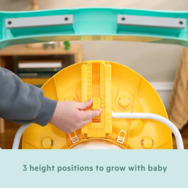 Bright Starts Andador de Actividades para Bebé Disney Baby Winnie, 2 en 1, Plegable, con Música y Luces, Altura Ajustable - AABVA72018
