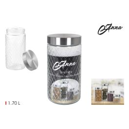 Tarro Vidrio T/Acero 1.70Lt.Relieve Anna (12 Unidades) Tarro Vidrio T/Acero 1.70Lt.Relieve Anna (12 Unidades) Precio: 38.28000044. SKU: B126BFH2PV