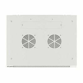 Lanberg Armario Rack de Pared 19 Pulgadas 15U 600x450 mm Gris, ideal para Red y Telecomunicaciones, con 2 Ventiladores, IP20, Carga 60kg