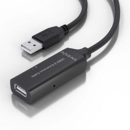 AISENS - CABLE USB 2.0 PROLONGADOR CON AMPLIFICADOR, TIPO A/M-A/H, NEGRO, 5.0M