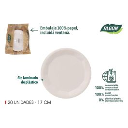 Set de 20 platos redondos de cartón blanco 17 cm - Algon (18 Unidades) Precio: 13.59000005. SKU: B1E8NDLCPG