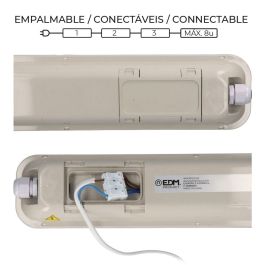 Edm Regleta LED IP65 48W 5274LM 6500K Luz Fría 8.6x148x6.6cm