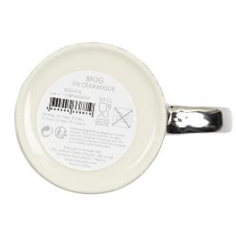 Home Deco Factory Mug 300 Ml Silver Home Deco Factory Cerámica Decoración Plateada