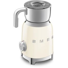 Smeg MFF11CREU Espumador de Leche Automático 50's Style Crema, 250ml, Frío/Caliente, Acero Inoxidable