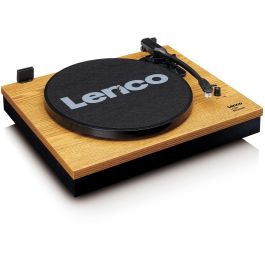 Lenco LS-300 Tocadiscos de Tracción por Correa, Madera/Negro, 33/45 RPM, Bluetooth, con Altavoces y Autostop