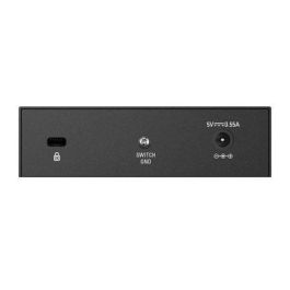 D-Link DES-105 Switch Conmutador de Red 5 Puertos Fast Ethernet 10/100 Mbps RJ-45 Plug & Play, Silencioso con Carcasa Metálica y QoS
