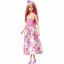 Barbie HRR08 Princesa Barbie Muñeca con Pelo Rubio y Rosa, Falda Estampada de Mariposas, Multicolor Precio: 27.50000033. SKU: B1FSSY6REZ
