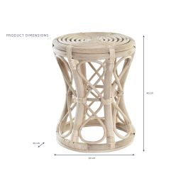 DKD Home Decor Mesita Auxiliar Tropical Ratán Natural 30 x 40 x 30 cm