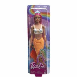 Barbie Sirena Rosa HRR05 Muñeca Sirena con Pelo Rosa y Aleta Naranja