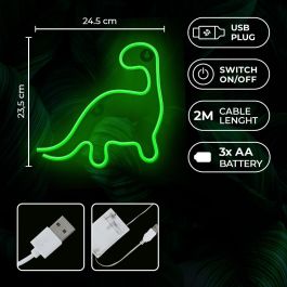 Lampara Forever Neon Led Dinosaur Green Lampara Forever Neon Led Dinosaur Green