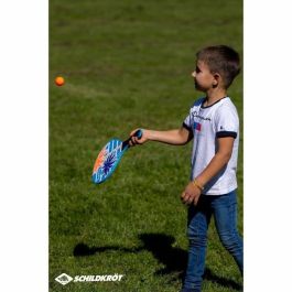 SCHILDKROT AAABQ68637 Raquetas de Beachball de Madera lacada con Mango de plástico negro, incluye 2 pelotas y Bolsa de malla