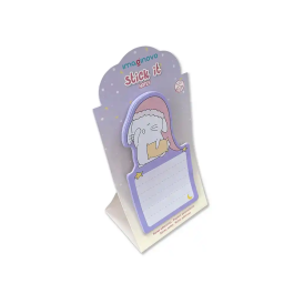 Imaginovo Bloc notas adhesivas con soporte, diseño bunny, 20 hojas, morado, 60x125 mm