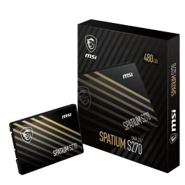 MSI SPATIUM S270 SSD Interno 480GB 2.5" SATA III, Velocidad Lectura 500 MB/s Escritura 450 MB/s, para PC y Portátil