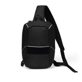 Dicota P20471-15 Sling Bag Reflective Negra, Mochila Senderismo 12.9", Resistente Agua, Elementos Reflectantes, PET Reciclado
