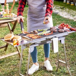 Barbacoa Plegable de Acero Inoxidable para Carbón ExelQ InnovaGoods