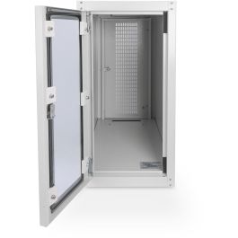 Digitus Armario Rack para Computadora con Puerta de Vidrio, Ruedas y Cerradura, de Acero, Gris RAL 7035