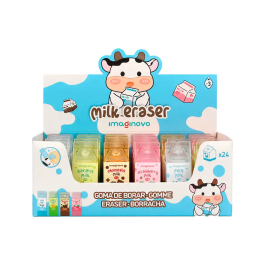 Imaginovo Goma de borrar de batido, colores surtidos, fantasía para escuela, 24 unidades