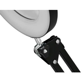 Q-connect Lampara Escritorio Hadar LED 8W 380lm Aluminio con Pinza Lupa Brazo Doble Color Negro