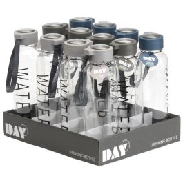 Day Botella de Agua 500 ml Con Correa, Tapón Coloreado Surtido, Texto "Water", Libre de BPA y Lavavajillas Day Botella de Agua 500 ml Con Correa, Tapón Coloreado Surtido, Texto "Water", Libre de BPA y Lavavajillas