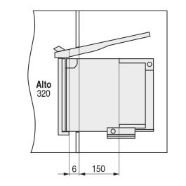 HERRAJES ALK Cubo Basura Ring 1X10L Gris Apertura Tapa Automatica