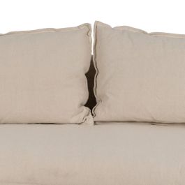 Sofá 3 Plazas Crema Tejido-Madera 200 X 95 X 85 cm