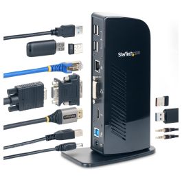 Hub USB Startech USB3SDOCKHD Negro 20 W