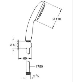 Grohe 27944001 Vitalio Start 110 Set de Ducha - Rociador Lluvia 1 Chorro, Soporte, Flexo 1,75m - Ahorro Agua Grohe 27944001 Vitalio Start 110 Set de Ducha - Rociador Lluvia 1 Chorro, Soporte, Flexo 1,75m - Ahorro Agua