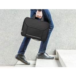 Q-connect Maletín para Portátil de 15,4" Negro con Asa y 2 Bolsillos Exteriores, 390x290x90 mm