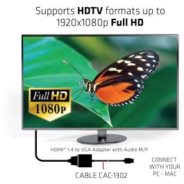 Club3D Adaptador HDMI 1.4 a VGA con Audio - St/Bu