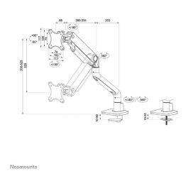 Soporte de Mesa para Pantalla Neomounts DS70S-950WH1 Blanco Negro